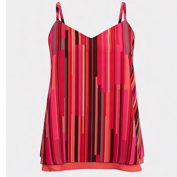 TORRID Neon Pink Stripe Swing Top Size 1… - Picture 4 of 5